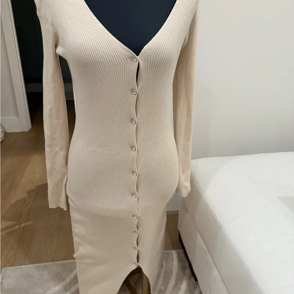 REVOLVE Lovers + Friends Cream Long Sleeve Dress - Picture 2 of 5